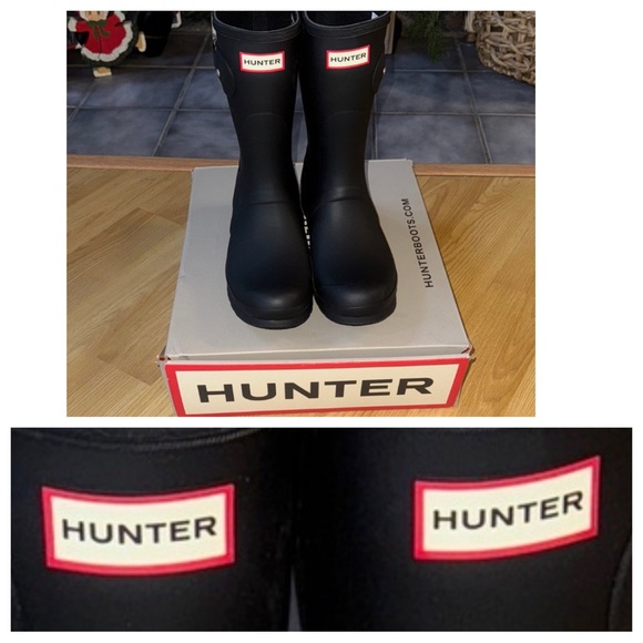 Hunter Shoes - HUNTER NEW size 10 short black rain boots rainboots